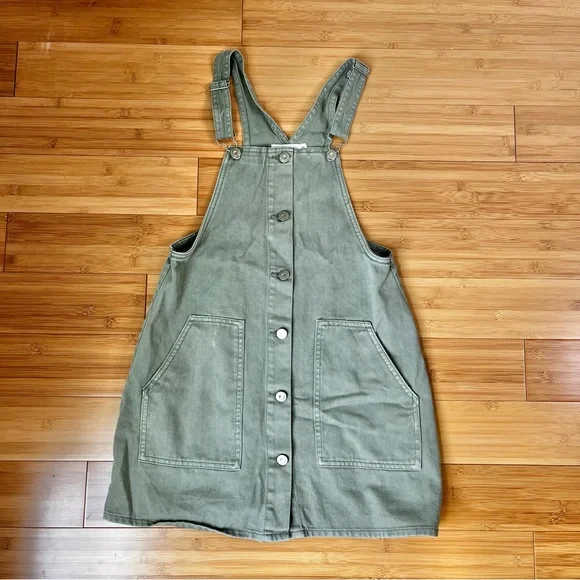 Zara | Bottoms | Zara Skirt All Jumper Style Overall Dress Khaki Green 112  | Poshmark